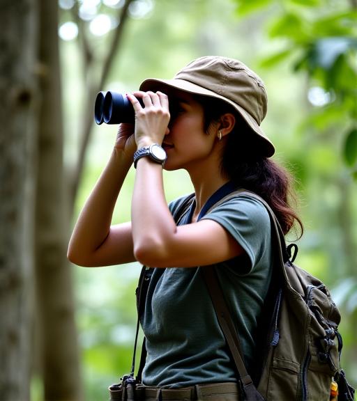 フィールドで双眼鏡を覗くHimehabu Routesのガイド